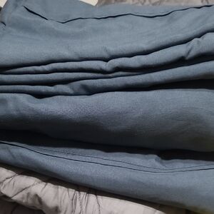 Soft Slate Blue Linen Drape